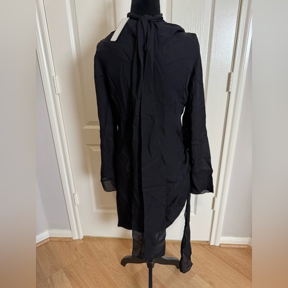 BRANDON MAXWELL $1395 Raina Mini Scarf Neck Draped 100% Silk LBD Dress NWT - Picture 9 of 16